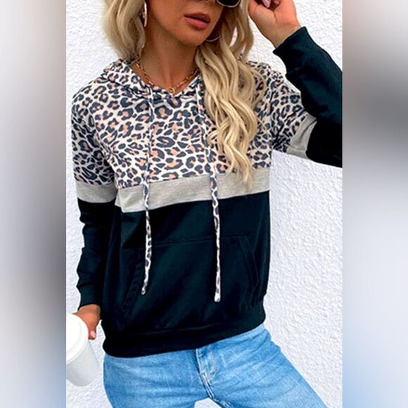 Leopard Print Hoodie - Picture 1 of 2